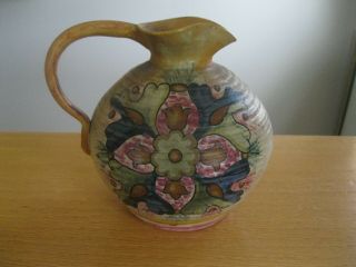 Vintage Weller Art Pottery Pitcher Antique 6 " Tall Flower Design