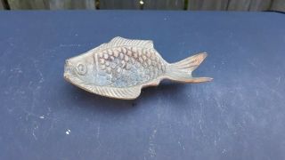 Vintage Small Brass Fish Pin Tray Or Ash Tray