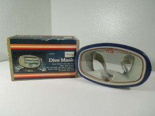 Vintage Sears Scuba Oval Diving Dive Mask Goggle Amf Voit Tempered Glass Marine