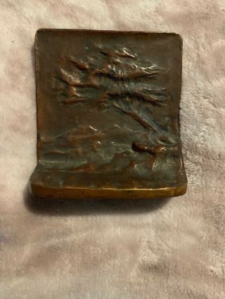 Antique Bronze Art Noveau Bookend Casted