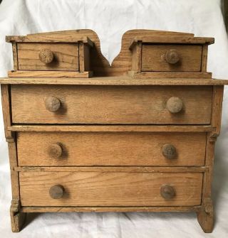 Antique Vintage Handmade Wood Doll Dresser Bureau