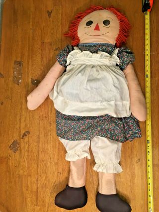 Vintage Handmade Raggedy Ann Doll Large 36 "