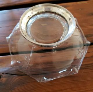 WALLACE GLASS AND STERLING SILVER CANDY DISH BOWL WITH STAR DESIGN - A - 92 4
