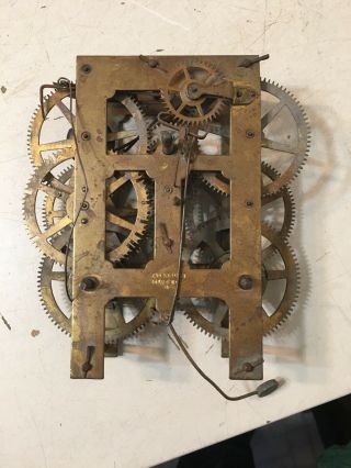 Antique Waterbury 8 Day Weight Driven Ogee Clock Movement