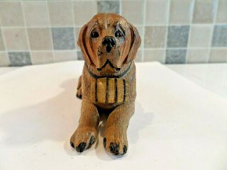 ANTIQUE EARLY 20thC BLACK FOREST HAND CARVED ST.  BERNARD MOUNTAIN DOG WITH BARREL 5