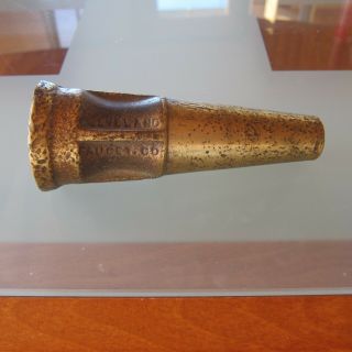 A Vintage Brass Nozzel For A Firemans Hose.  5 - 1/2 " S Long.  1.  8 Lbs.