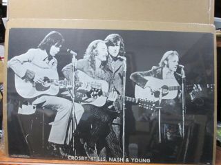 Crosby,  Stills Nash & Young Cult Vintage Poster Rock Band 1970 Inv 3885