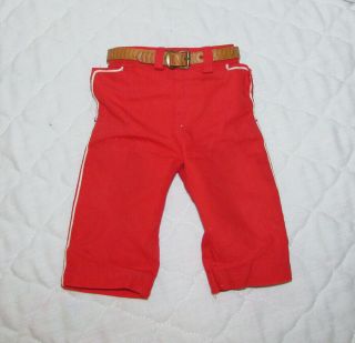 Vintage Terri Lee Doll Western Cowboy Outfit Red Shirt & Pants Belt Tagged 1950s 6