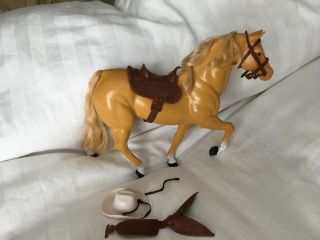 1980s Mattel Barbie Dallas Golden Palomino Dream Horse With Saddle Reins Vintage