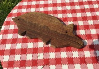 Antique French Pig Wild Boar Cheese Serving Cutting Chopping Board Wood Trivet