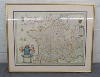 Matted & Framed Vintage Map Of France 18.  5 " X 23 " Great Satisfaction Guaranteed