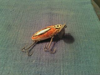Vintage Fishing Lure Fred Arbogast Jitterbug In Chipmunk Finish 1970s Top Water