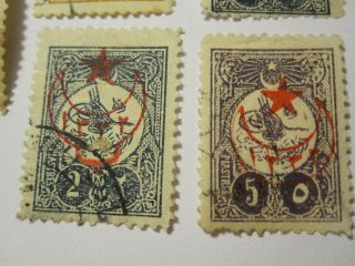 antique Turkey Ottoman stamps 1916 375 376 397 375 706 4