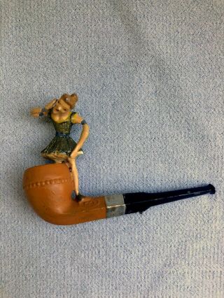 Small Antique Cast Iron Miniature Smoking Pipe Ballerina Figurine Paperweight