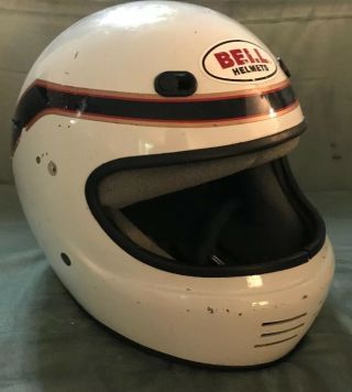 Vintage Bell Helmet Star Moto Motorcycle Drag Race Medium