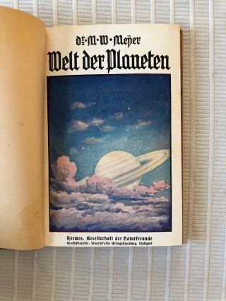 1910 DIE WELT DER PLANETEN DR.  MAX WILHELM MEYER WORLD OF THE PLANETS ASTRONOMY 4