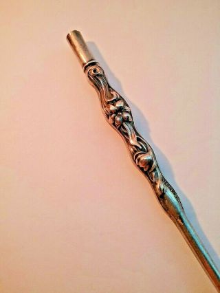 Antique Sterling Silver Awl/bore/pick Sewing Tool - Victorian Ornate - No Damage