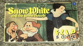 Disney Snow White And The Seven Dwarfs An Animated Flip Book 1 Vintage 1993 Euc