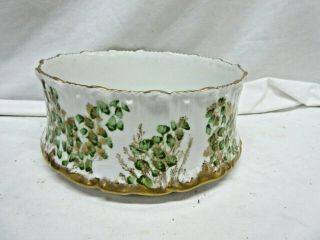 Antique T&v Limoges French Hand Painted Floral Bowl With Gold Trim Venice