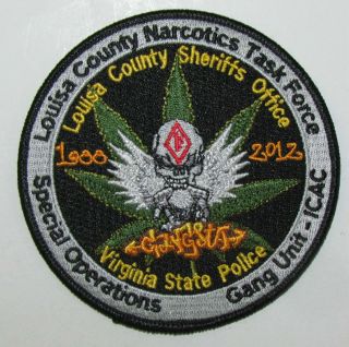 Virginia State Police Vsp Louisa County Sheriff Gang Drug Narcotics Unit Patch