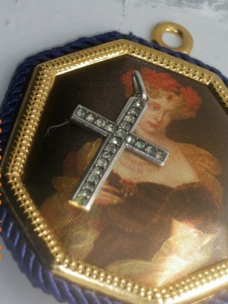 Georgian Victorian Sterling Silver Paste Cross Antique