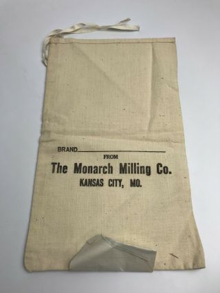 Vintage The Monarch Milling Co.  Kansas City,  Mo.  Cloth Sack