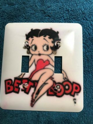 1997 Betty Boop Metal Light Switch Cover Plate Vintage Dual Switch