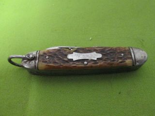 Vintage Camillus Scout Pocket Knife With 4 Blades And Jigged Bone Handle