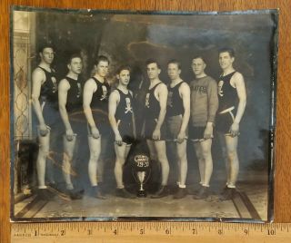 Antique Vintage Basketball Team Photo 1929 Skull Crossbones Pirates