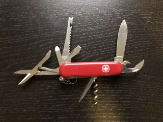 Swiss Army Knife Wenger Delemont Switzerland.  Blade 2 1/8 " & 7 Other Tools.