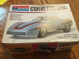 Vintage Monogram No.  2259 Plastic 1/24 Corvette Street Machine Model Kit
