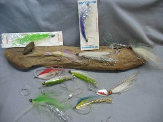 Vintage/antique Fishing Lures - 11 Fly Rod Streamer Flies - Barry 