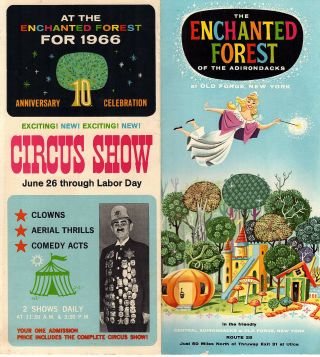 Enchanted Forest Old Forge Ny Vtge 1966 Brochure Circus Show Emmett Kelly Jr.