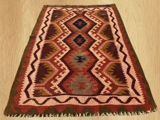 Hand Knotted Vintage Traditional Turkish Wool Kilim Area Rug 4.  5 X 3.  0 Ft (3935)