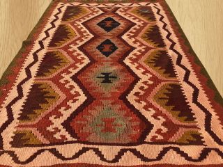 Hand Knotted Vintage Traditional Turkish Wool Kilim Area Rug 4.  5 x 3.  0 FT (3935) 3
