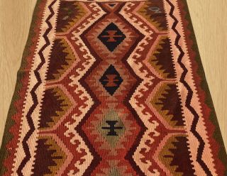 Hand Knotted Vintage Traditional Turkish Wool Kilim Area Rug 4.  5 x 3.  0 FT (3935) 4
