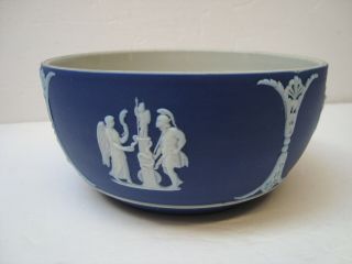 Antique Wedgwood Dark Blue Jasperware Jasperdip 19th Century Open Bowl