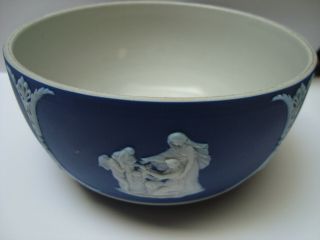 Antique Wedgwood Dark Blue Jasperware JasperDip 19th Century Open Bowl 8