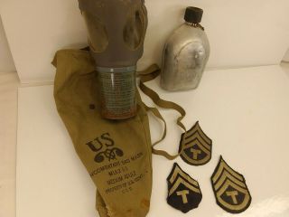 Antique Military Gas Mask Chemical Warfare Wwii World War Two Europe M - 51 Ii