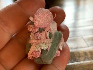 Artisan Miniature Dollhouse Vintage Tiny Baby Mouse Silk Velvet Tina Richardson 4