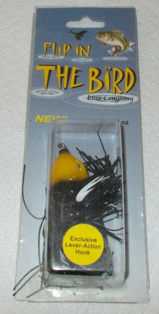 Nos - Flip In The Bird Lure On Card - Weedless Surface Lure - Unusual - Rare Color