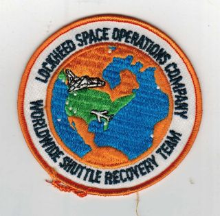 Lockheed Space Operations Company Worldwide Shuttle Recovery Team Nasa Patch