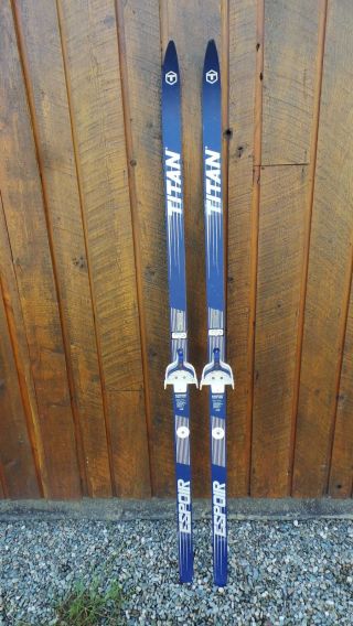Vintage Skis 70 " Long Blue And White Finish Great For Decoration