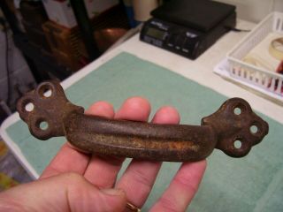 Antique Vintage Barn Shed Offset Door Handle Heavy 7 1/2 " Cast Iron Pull