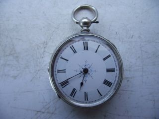 Antique Stunning Dial 0.  935 Fine Silver Hallmarked Pocket Watch See Pictures