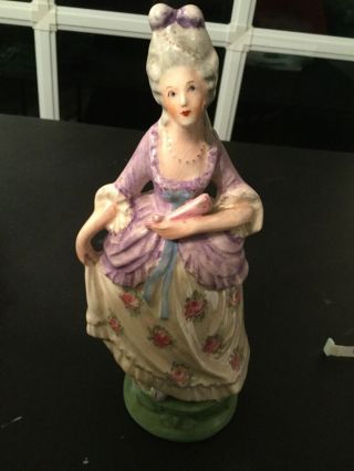 Antique Victorian Lady Figurine Bow In Hair
