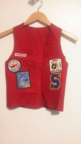 Bsa Scout Vest Small With Patches Vintage
