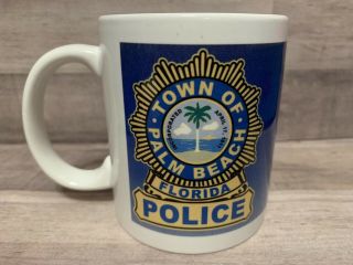 Town Of Palm Beach,  Florida Police Coffee Mug Logo Rare Find Look Now Wow