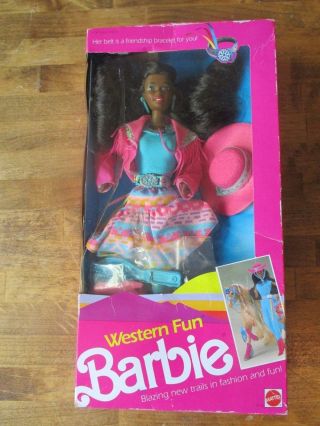 Western Fun Black Barbie Doll 2930 1989 Mattel,  Inc.  3,