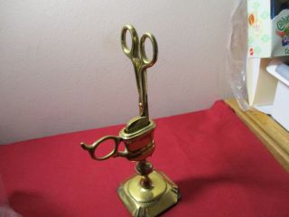 Antique Brass Candle Snuffer Scissors With Stand